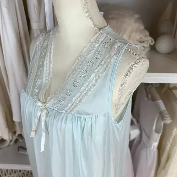Katz sz. Small vintage blue night gown, Wendy, classic, summer, feminine #4148 - Picture 5 of 10